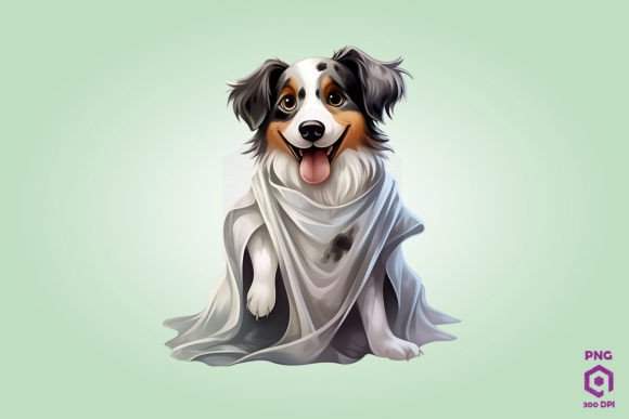 Australian Shepherd in Ghost Costume: A Design Review for Real Embroidery Projects