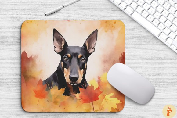 Cute Doberman Pinscher and Fall Leaves Design Review