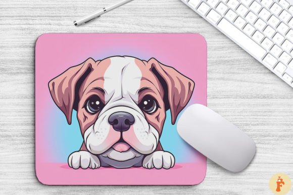 Cute Peeking American Bulldog Mouse Pad Review for Embroidery