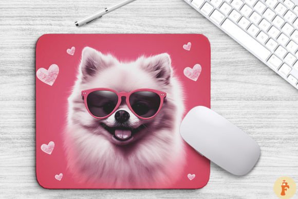 Cute Pink Pomeranian Mouse Pad: Design Review for Embroidery