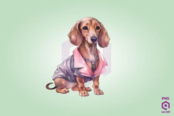 Dachshund Wearing Trendy Fashion