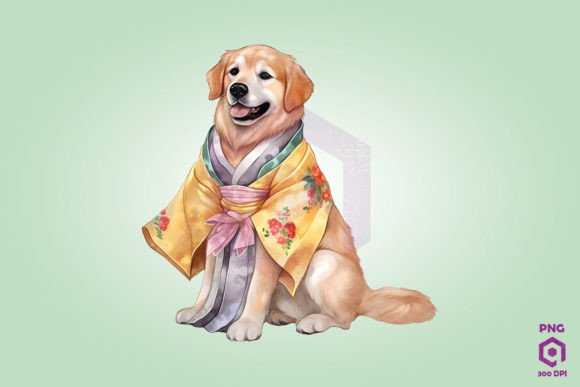 Golden Retriever Wearing Hanbok Design Review