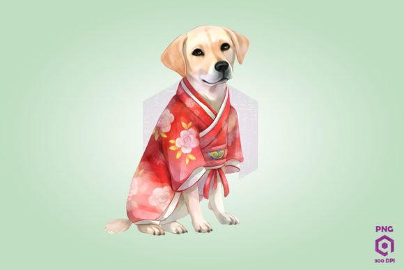 Labrador Retriever Wearing Cheongsam