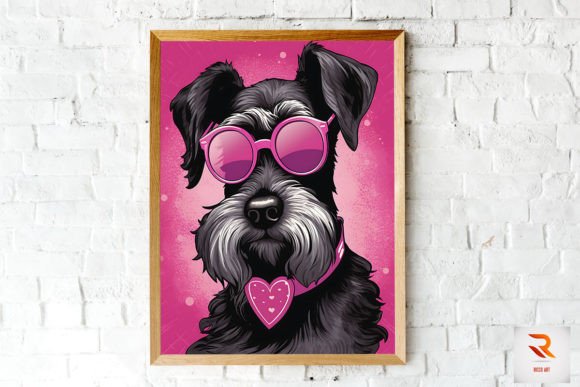 Miniature Schnauzer Pink Wall Art Review