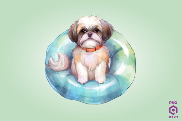 Shih Tzu Wearing Swim Float Reviewed for Real Embroidery Use