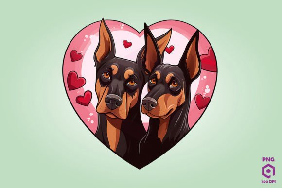 Valentine Couple of Doberman Pinscher Design Review