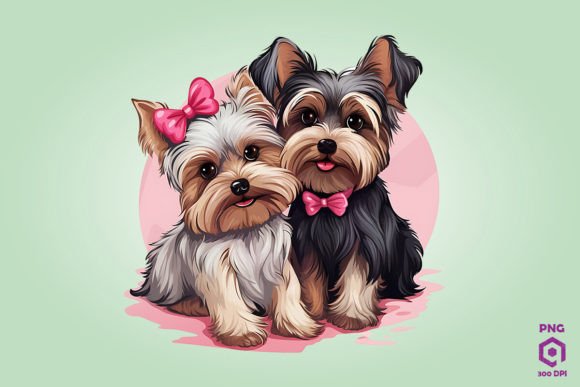 Valentine Couple of Yorkshire Terrier Design Review